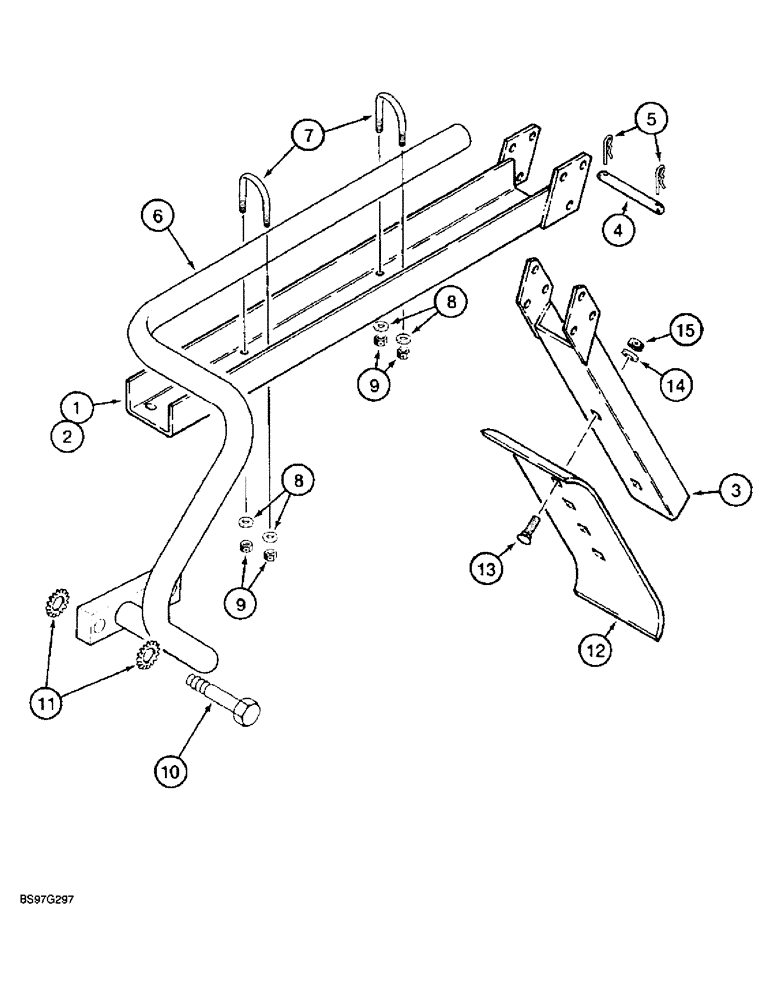 Схема запчастей Case TF300 - (9-64) - CRUMBER BOOMS, FOR FLUSH DIG ATTACHMENT (09) - CHASSIS/ATTACHMENTS