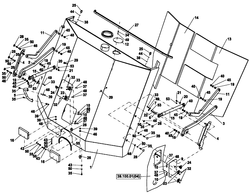 Схема запчастей Case DV210 - (10.100.01) - ENGINE HOOD (GROUP 200-ND142604) (10) - ENGINE