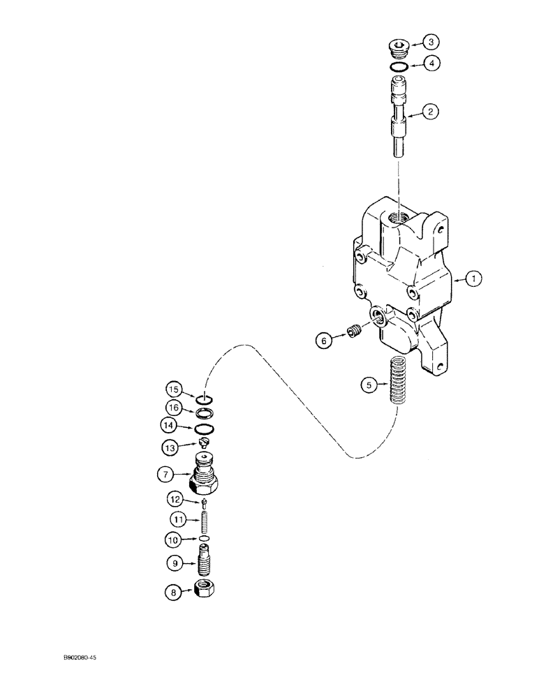 Схема запчастей Case 580SK - (8-068) - LOADER CONTROL VALVE, INLET SECTION - WITH STEERING RELIEF VALVE (08) - HYDRAULICS