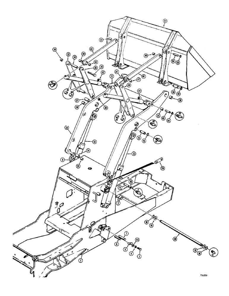 Схема запчастей Case 680CK - (142) - LOADER LIFT FRAME AND RELATED PARTS (82) - FRONT LOADER & BUCKET