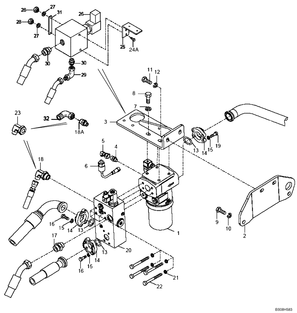 Схема запчастей Case 330B - (43A00000855[001]) - FILTER, STEERING (87557410) (09) - Implement / Hydraulics / Frame / Brakes