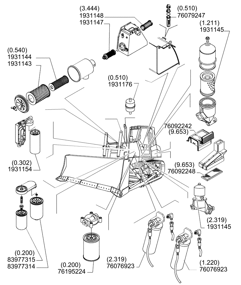 Схема запчастей Case 1850K - (0 - FILTERS[00]) - MAINTENANCE PARTS (01) - ENGINE