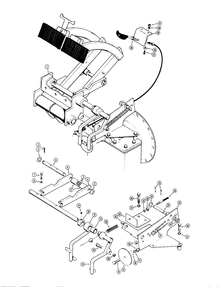 Схема запчастей Case 680CK - (096) - AUTOMATIC CLUTCH DISCONNECT CONTROLS (21) - TRANSMISSION