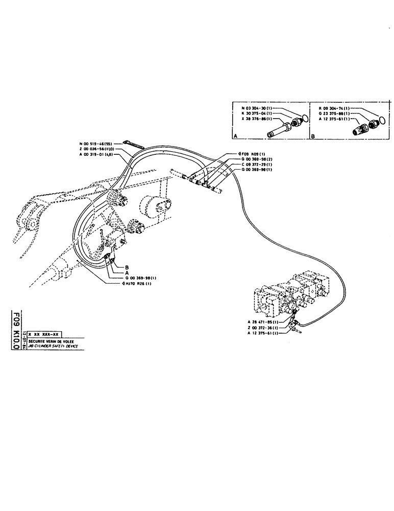 Схема запчастей Case 160CL - (133) - JIB CYLINDER SAFETY DEVICE (07) - HYDRAULIC SYSTEM