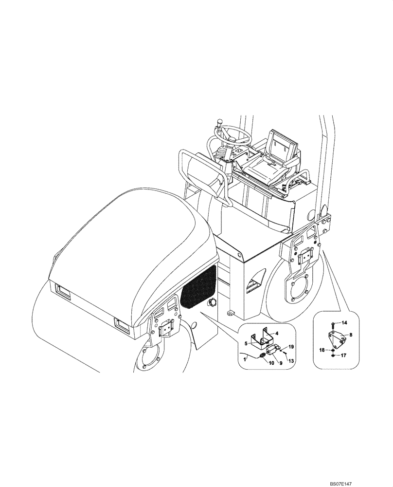 Схема запчастей Case DV201 - (04-415/124[01]) - HORN - BACKUP ALARM (GROUP 415/124) (04) - ELECTRICAL SYSTEMS