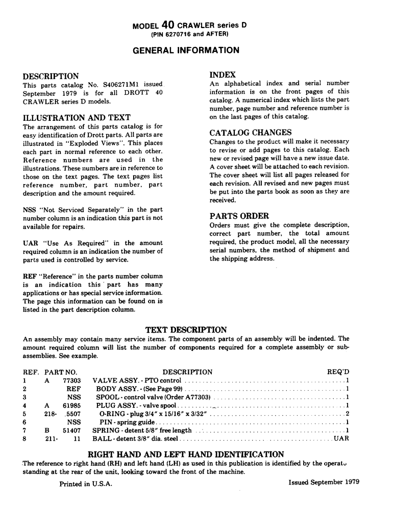 Схема запчастей Case 40 - (001B) - GENERAL INFORMATION (00) - GENERAL & PICTORIAL INDEX