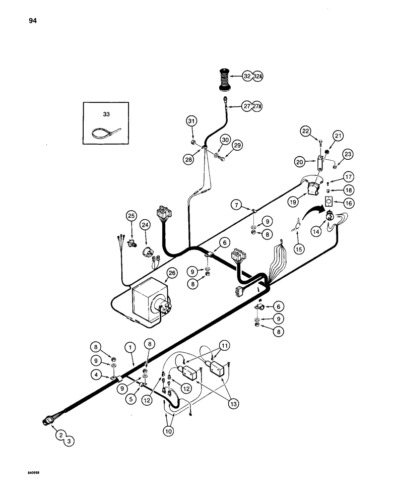 Схема запчастей Case 880C - (094) - ELECTRICAL HARNESS - CAB AND TURNTABLE, PIN 6205236 AND AFTER (06) - ELECTRICAL SYSTEMS