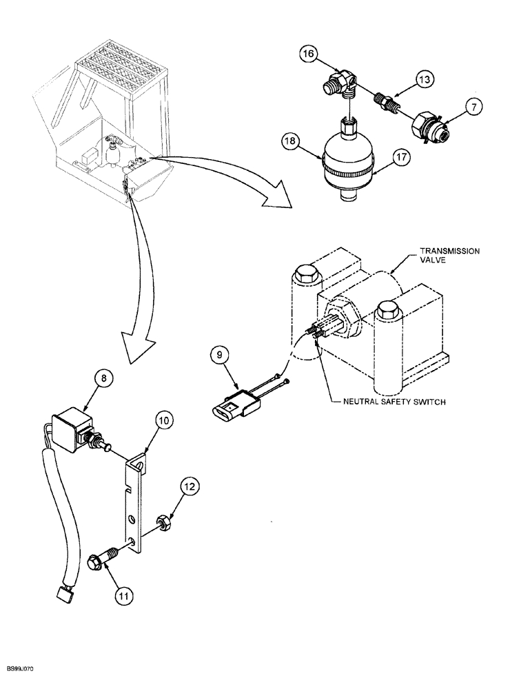 Схема запчастей Case 689G - (04-10) - SWITCHES - PRESSURE AND PARKING BRAKE (04) - ELECTRICAL SYSTEMS