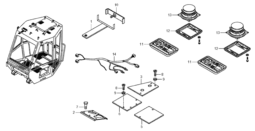 Схема запчастей Case 325 - (5.652A[10A]) - ROPS CAB - COMPONENTS (10) - Cab/Cowlings