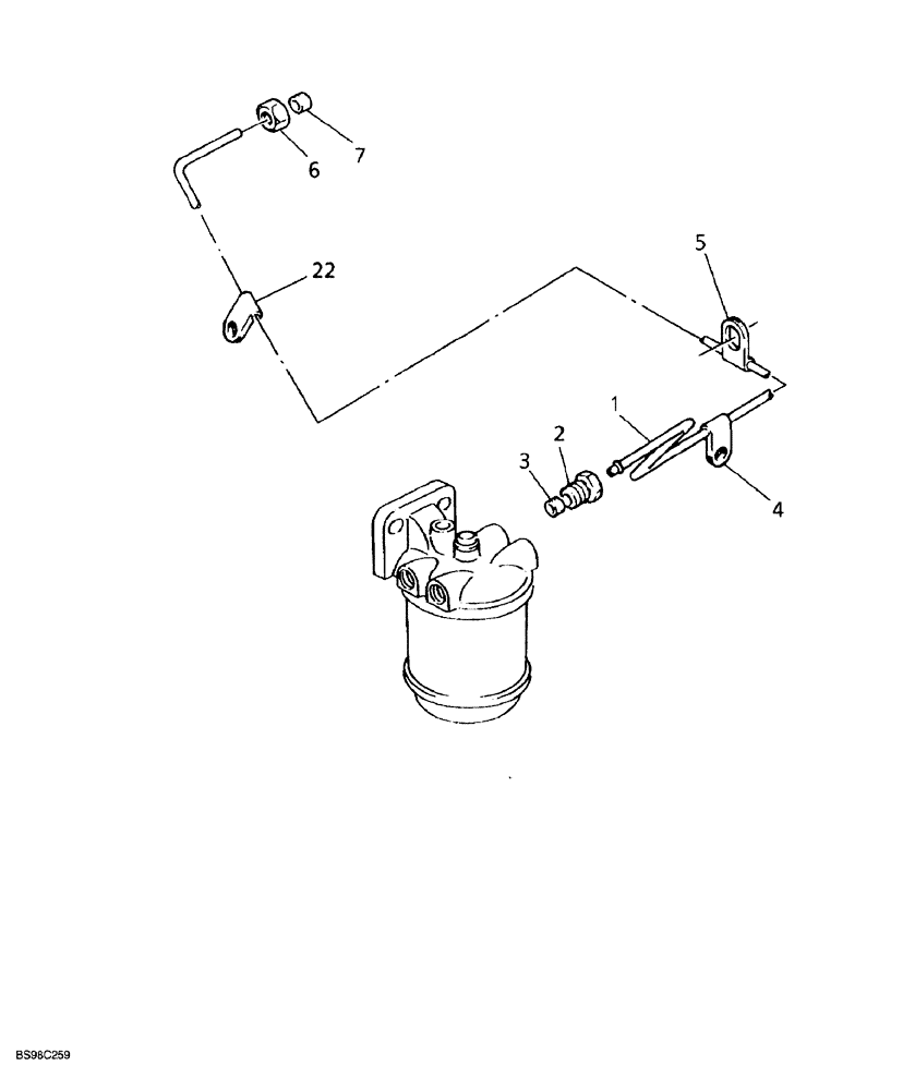 Схема запчастей Case 689G - (03-20) - FUEL FILTER LINE (03) - FUEL SYSTEM