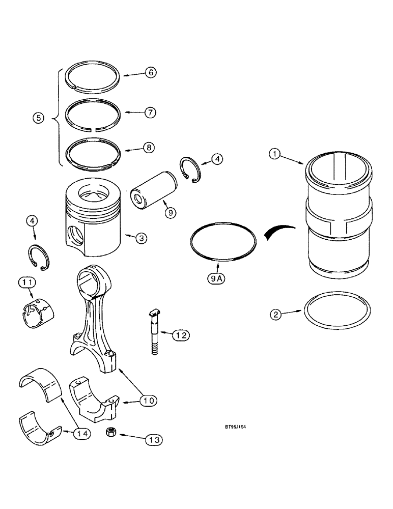 Схема запчастей Case 9040B - (2-90) - PISTON AND SLEEVE, 6T-830 EMISSIONS CERTIFIED ENGINE, P.I.N. DAC04#2001 AND AFTER (02) - ENGINE