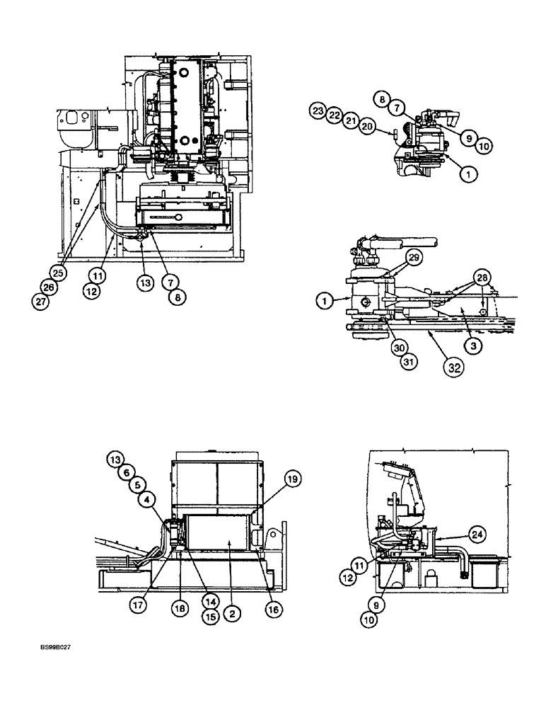 Схема запчастей Case 9060B - (9-071A) - AIR CONDITIONING LINES, P.I.N. EAC0601032 AND AFTER (09) - CHASSIS