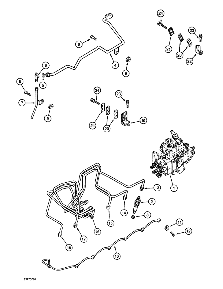 Схема запчастей Case 9030B - (3-12) - FUEL INJECTION SYSTEM, 6T-590 ENGINE, PRIOR TO P.I.N. DAC03#2001 (03) - FUEL SYSTEM