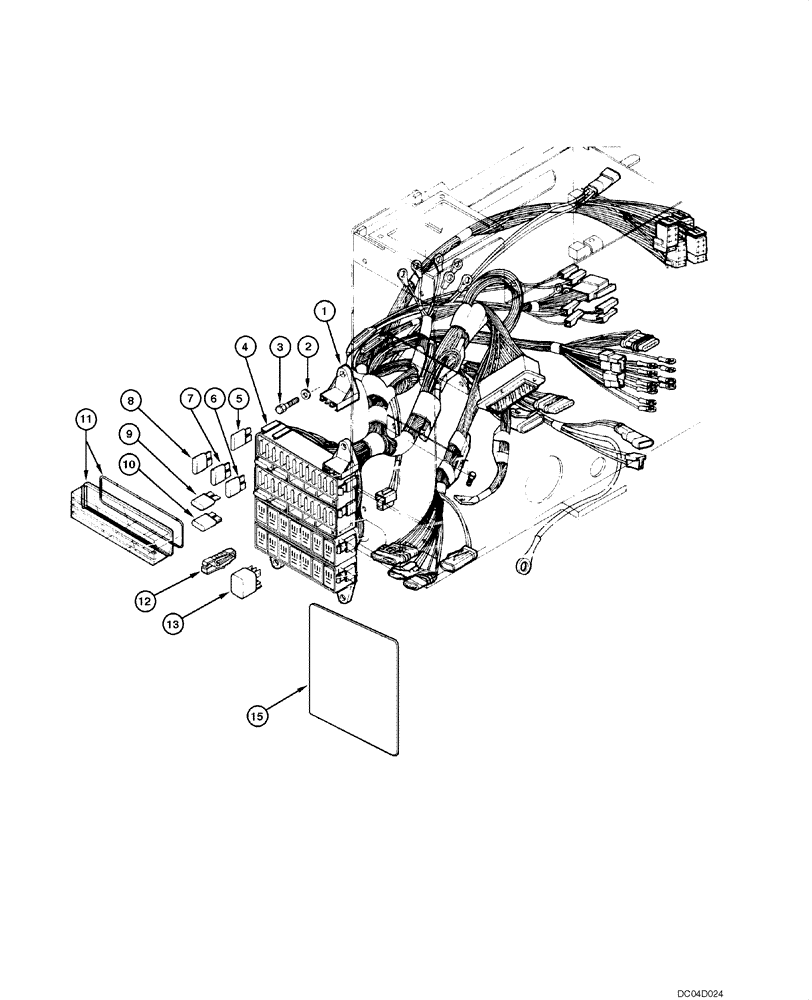 Схема запчастей Case 885 - (04.10[00]) - ELECTRIC SYSTEM - RELAYS AND FUSES (04) - ELECTRICAL SYSTEMS