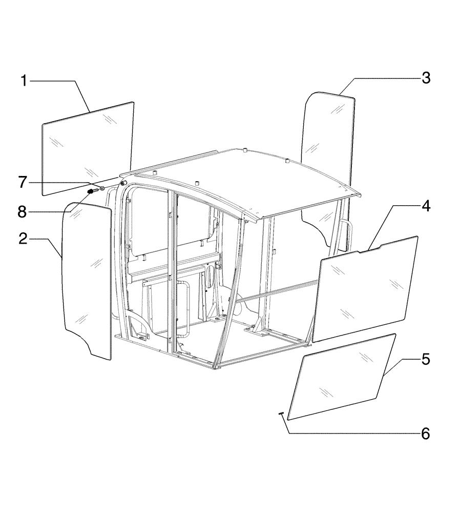 Схема запчастей Case 865B AWD - (09-38[01]) - CAB, GLASSES (09) - CHASSIS/ATTACHMENTS