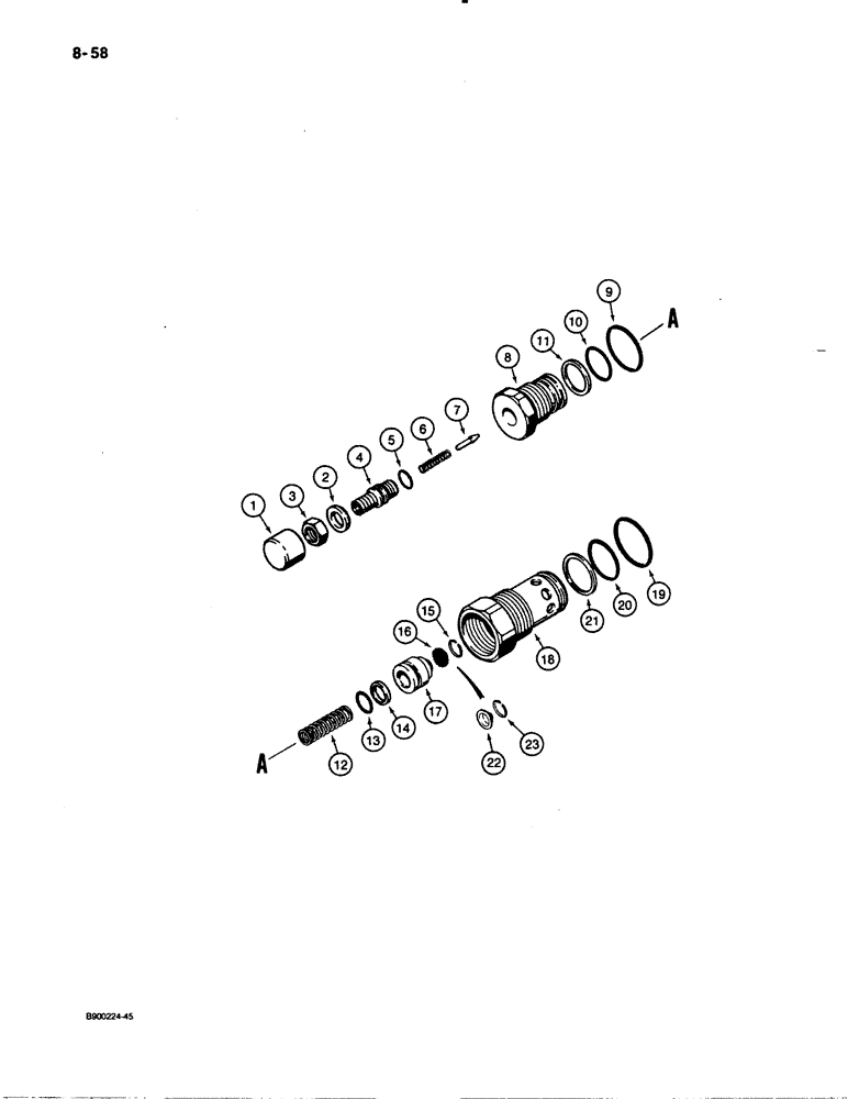 Схема запчастей Case W30 - (8-58) - CIRCUIT RELIEF VALVE (08) - HYDRAULICS