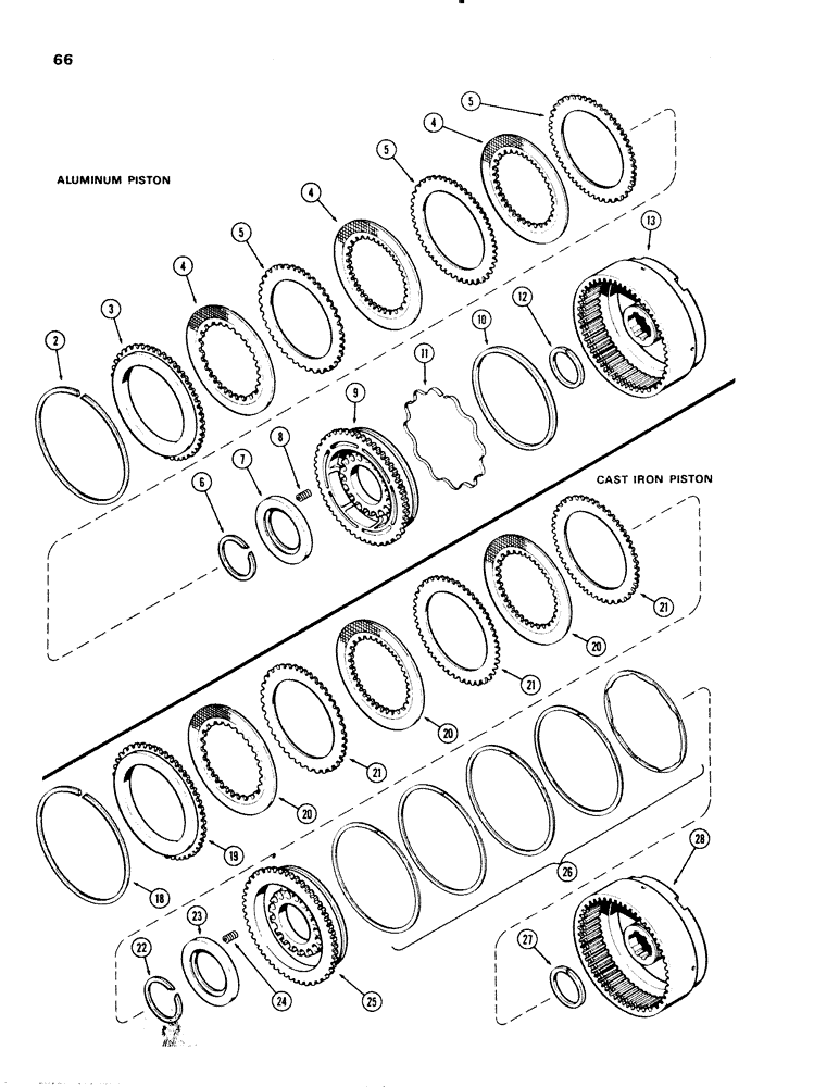 Схема запчастей Case 1150 - (066) - HIGH-LOW-FOWARD-REVERSE CLUTCH (04) - UNDERCARRIAGE