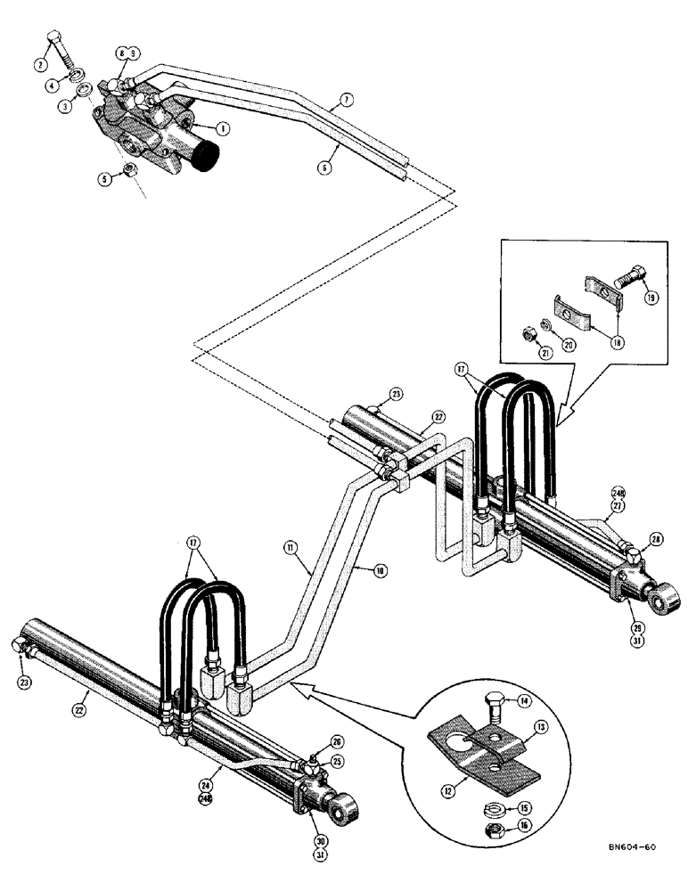 Схема запчастей Case 420C - (200) - MECHANICAL DOZER HYDRAULICS (07) - HYDRAULIC SYSTEM