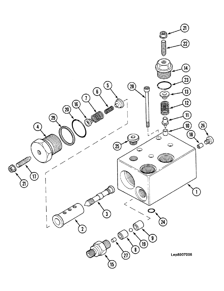 Схема запчастей Case 688C - (8B-48) - PILOT VALVE (07) - HYDRAULIC SYSTEM