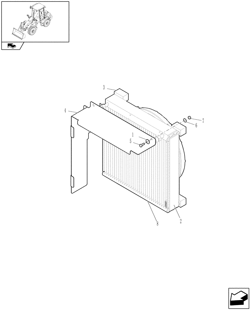 Схема запчастей Case 21E - (440[03]) - CONDENSER INSTALLATION FOR A/C (10) - OPERATORS PLATFORM