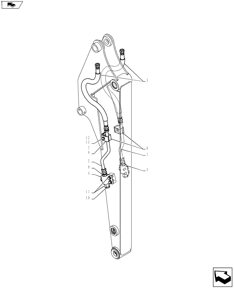 Схема запчастей Case CX27B ASN - (35.702.17) - HYD LINES, ARM 1.37M (NIBBLER AND BREAKER) (35) - HYDRAULIC SYSTEMS