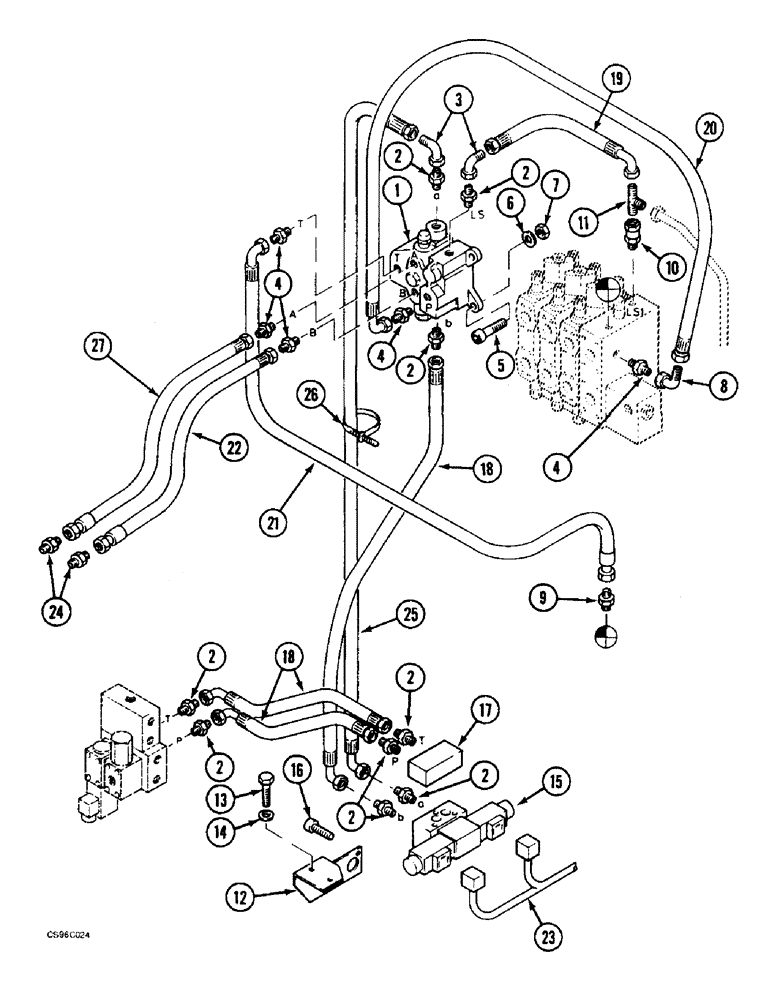 Схема запчастей Case 688BCK - (8E-08) - CONTROL OPTION - ELECTRIC, 688B CK (120301-) (07) - HYDRAULIC SYSTEM