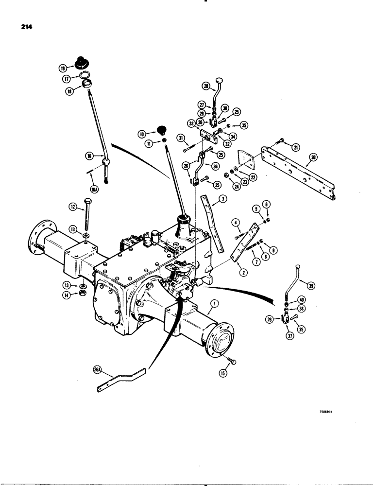 Схема запчастей Case 580C - (214) - TRANSAXLE AND DIFFERENTIAL LOCK (06) - POWER TRAIN