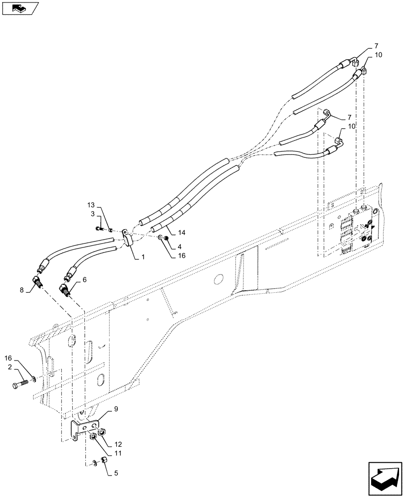 Схема запчастей Case 580SN WT - (35.726.62) - VAR - 442017 - BACKHOE BUCKET, COUPLING, HYDRAULIC, HOSE (35) - HYDRAULIC SYSTEMS