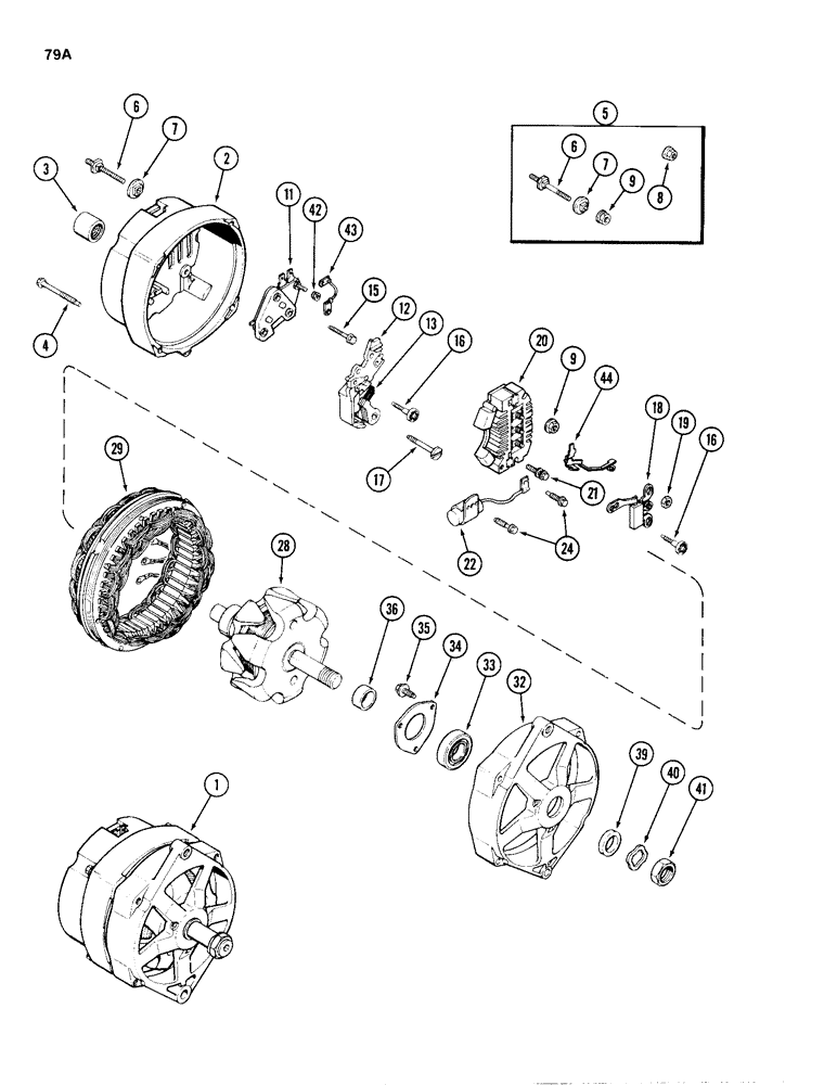 Схема запчастей Case 680H - (079A) - A167152 ALTERNATOR (04) - ELECTRICAL SYSTEMS