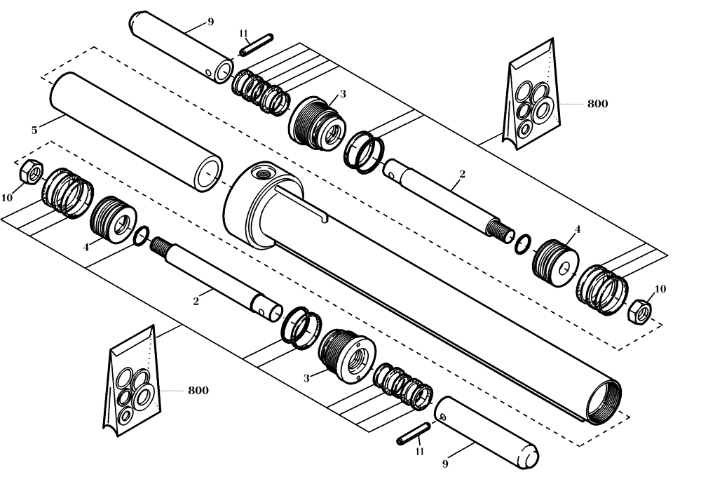 Схема запчастей Case 21D - (24.320[001]) - CYLINDER QUICK - HITCH (S/N 561101-UP) No Description