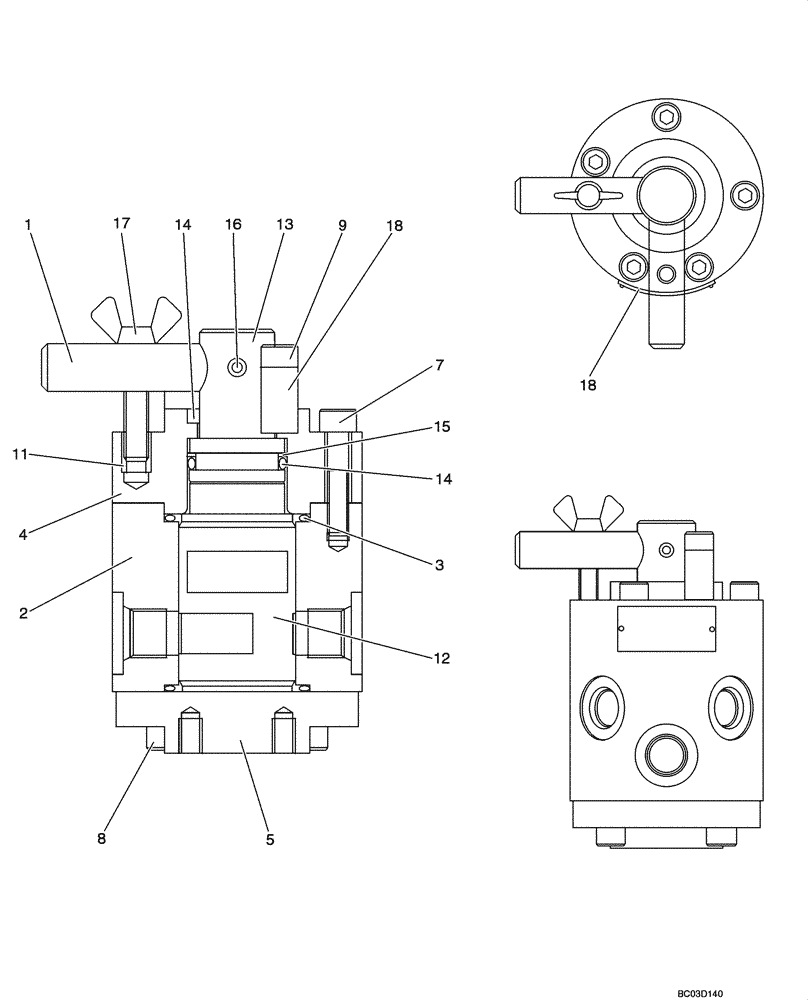 Схема запчастей Case CX31 - (08-74[00]) - VALVE ASSY, SELECTOR - PILOT (08) - HYDRAULICS