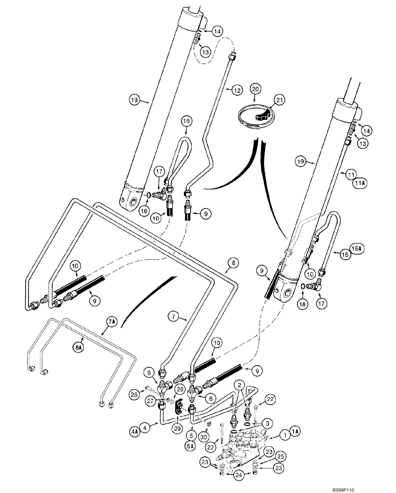 Схема запчастей Case 1845C - (08-03) - HYDRAULICS - LOADER LIFT, JAF0041368 - (08) - HYDRAULICS