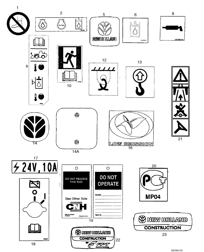 Схема запчастей Case 621F - (90.108.09[02]) - DECALS - NORTH AMERICA - COMMON TO MODELS (90) - PLATFORM, CAB, BODYWORK AND DECALS