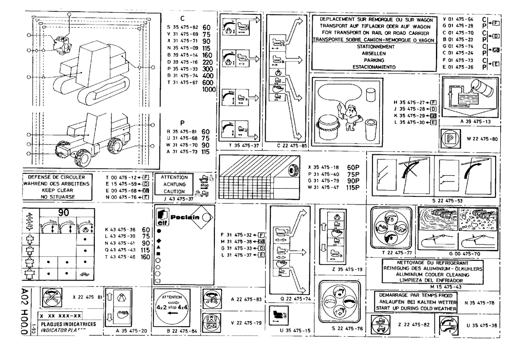 Схема запчастей Case 75C - (A02 H00.0) - INDICATOR PLATES (05) - UPPERSTRUCTURE CHASSIS