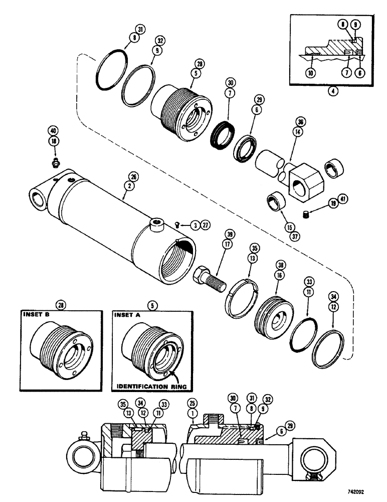 Схема запчастей Case 1700-SERIES - (248) - WOOD TICK CYLINDER (35) - HYDRAULIC SYSTEMS