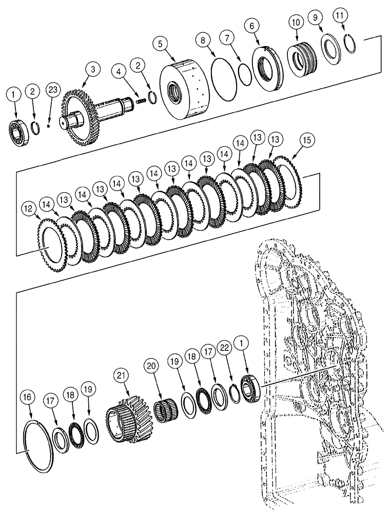 Схема запчастей Case 721C - (06-08) - TRANSMISSION - CLUTCH ASSY, SECOND (06) - POWER TRAIN