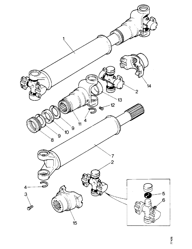 Схема запчастей Case 850 - (B07-1) - DRIVE SHAFT (03) - TRANSMISSION