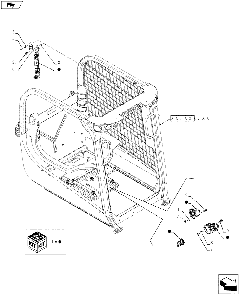 Схема запчастей Case SV185 - (90.151.AD[02]) - SEAT BELT, 3 PT (ALL CASE) (90) - PLATFORM, CAB, BODYWORK AND DECALS