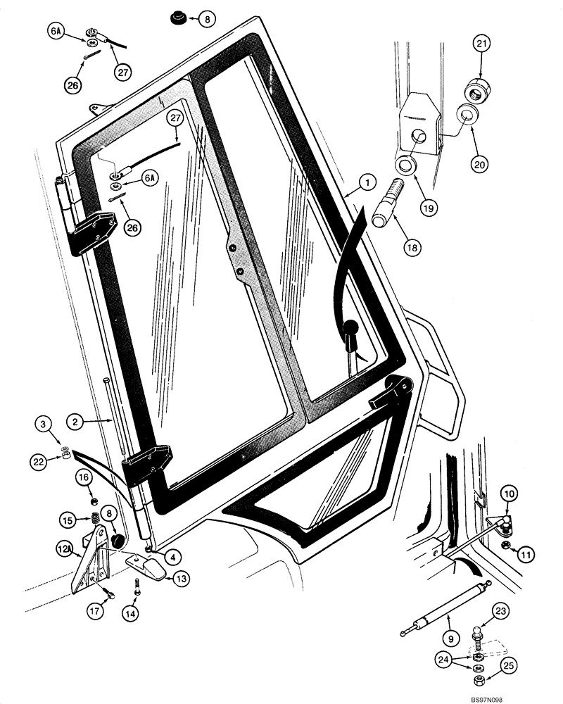 Схема запчастей Case 570MXT - (09-41) - CAB - DOOR MOUNTING (09) - CHASSIS/ATTACHMENTS