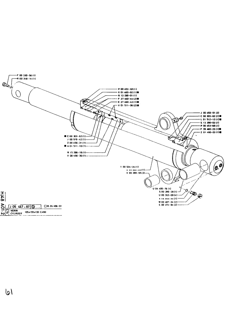 Схема запчастей Case SC150 - (061) - CYLINDER 