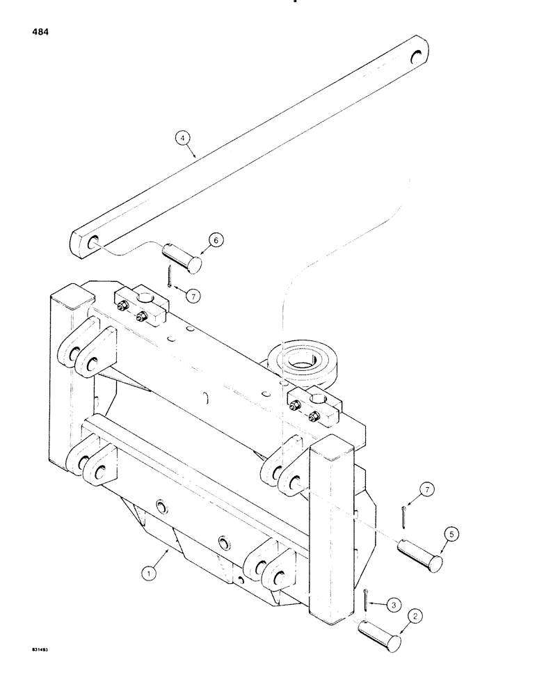 Схема запчастей Case SD100 - (484) - BACKHOE FRAME MOUNTING (84) - BOOMS, DIPPERS & BUCKETS