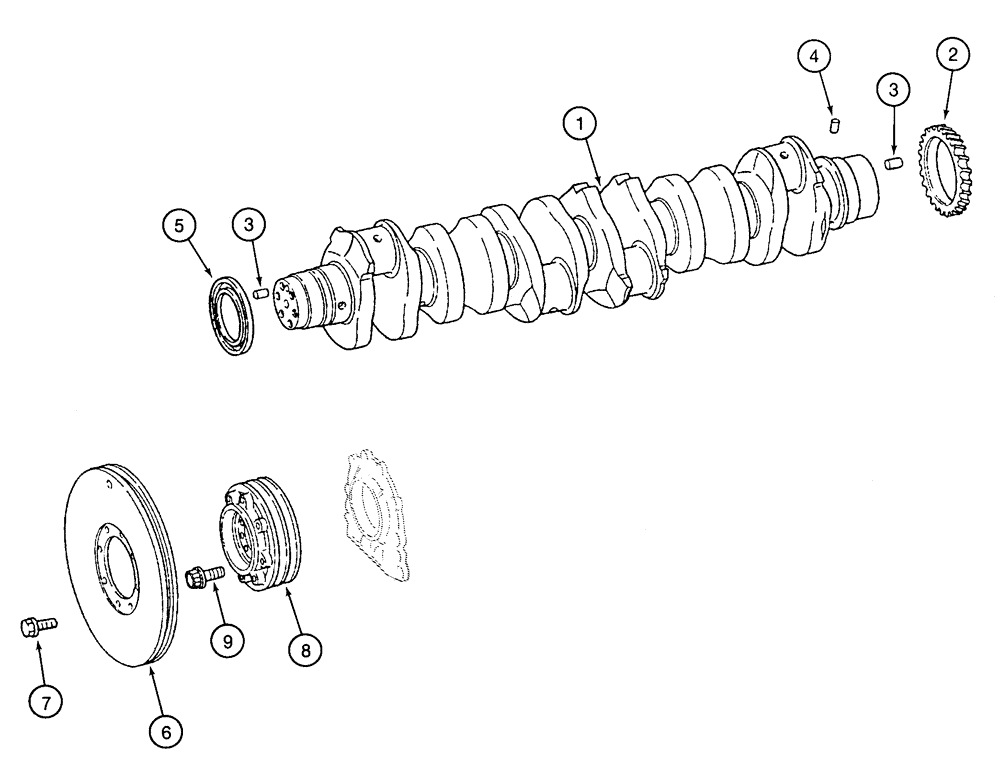 Схема запчастей Case 9060 - (2-46) - CRANKSHAFT (02) - ENGINE