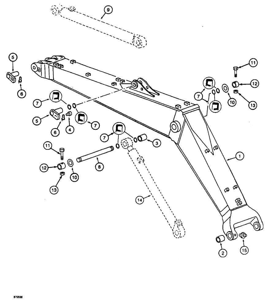 Схема запчастей Case 688 - (9-084) - BOOM AND CYLINDER MOUNTING PINS (09) - CHASSIS