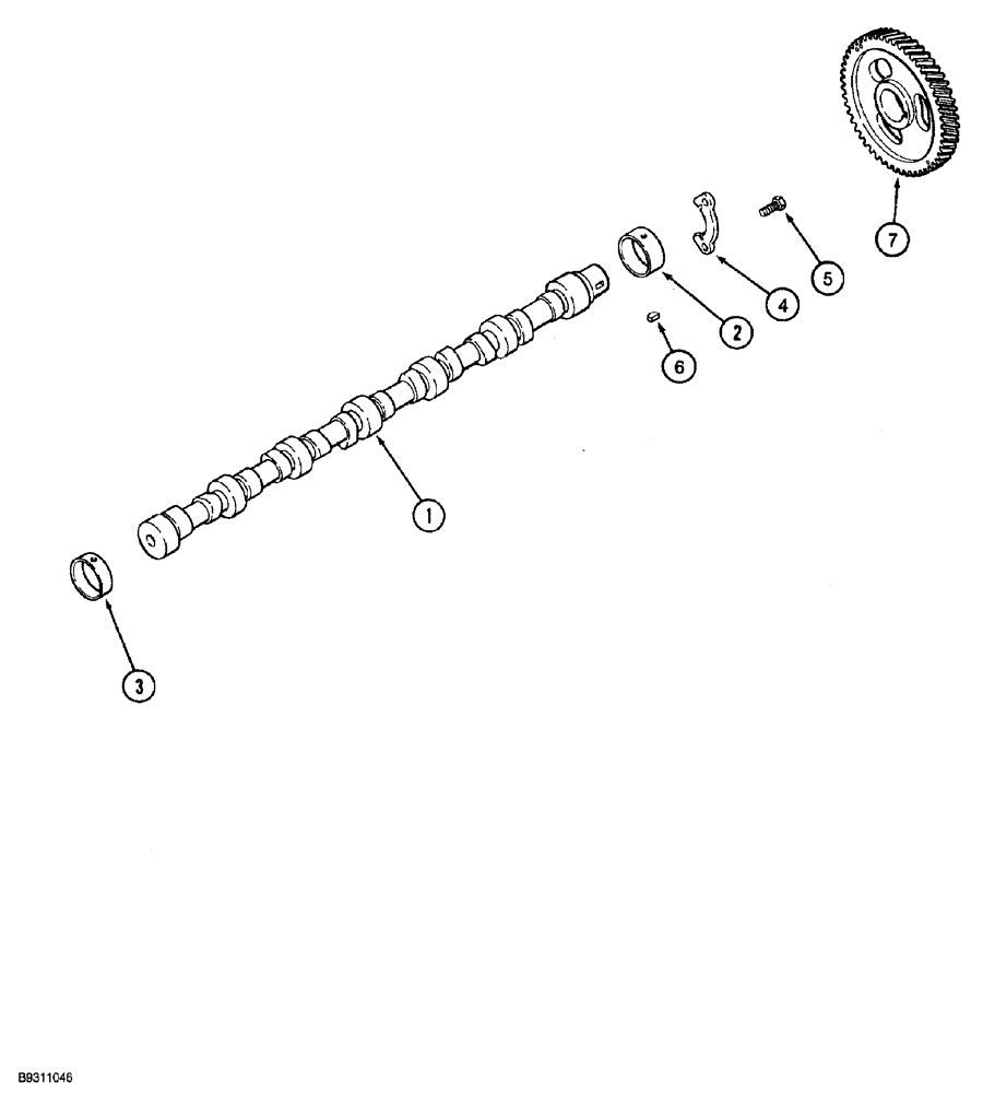 Схема запчастей Case 850G - (2-40) - CAMSHAFT (PRIOR TO P.I.N. JJG0254015, EXCEPT FOR JJG0254005 TO JJG0254009) (01) - ENGINE