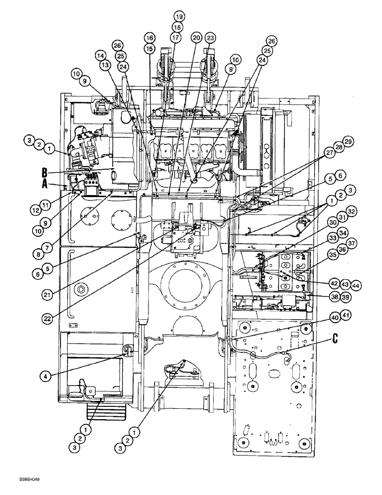 Схема запчастей Case 9060B - (4-10) - ELECTRICAL PARTS OUTSIDE CAB (04) - ELECTRICAL SYSTEMS