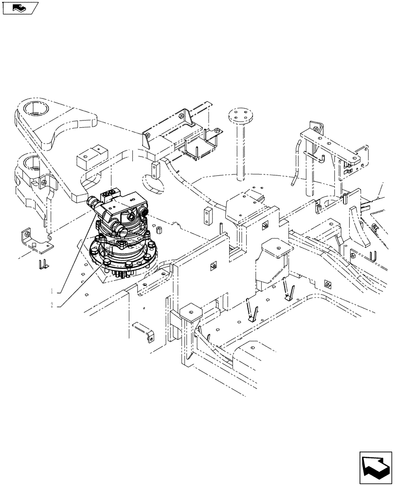 Схема запчастей Case CX55BMSR - (01-017[01]) - SWING MOTOR INSTALL (35) - HYDRAULIC SYSTEMS