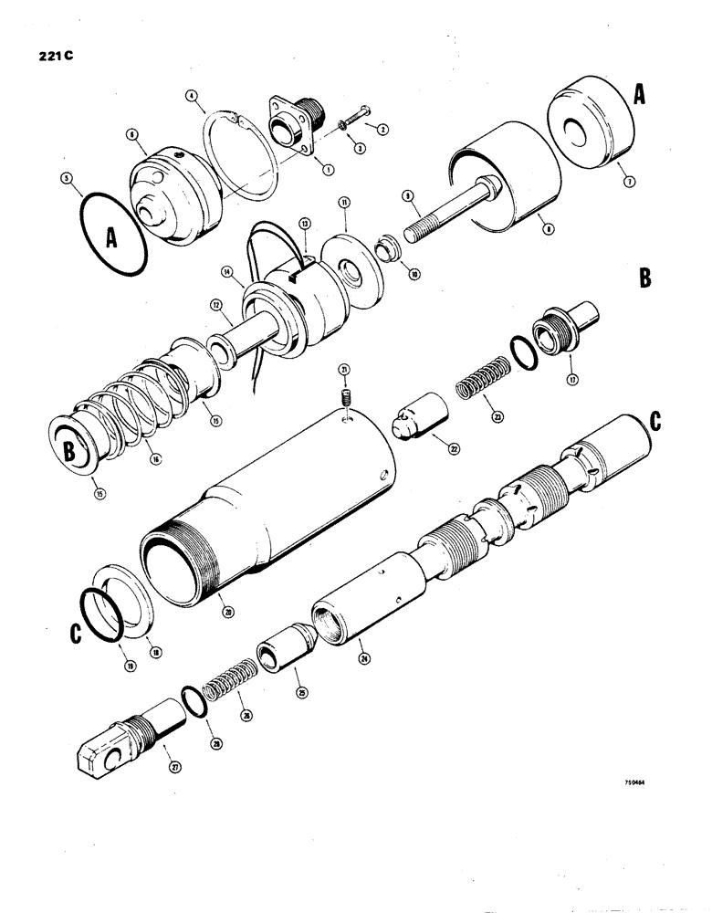 Схема запчастей Case W24B - (221C) - D70432 LOADER CONTROL VALVE, D71226 TILT SPOOL (08) - HYDRAULICS