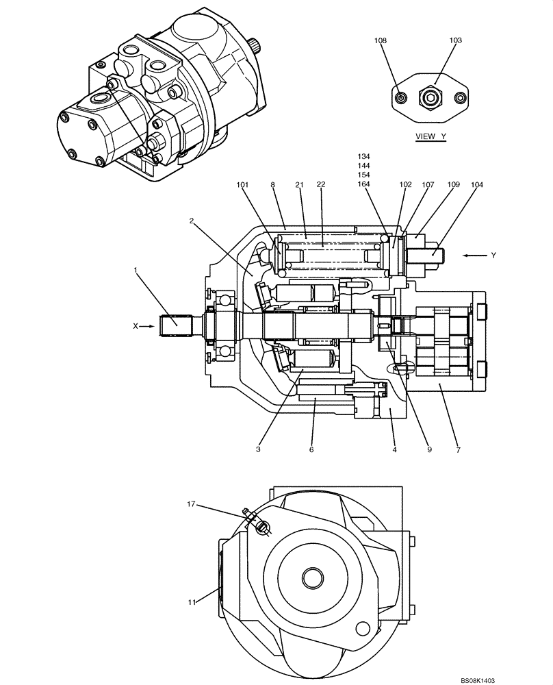 Схема запчастей Case CX50B - (07-027) - PUMP ASSY (PH10V00015F1) ELECTRICAL AND HYDRAULIC COMPONENTS