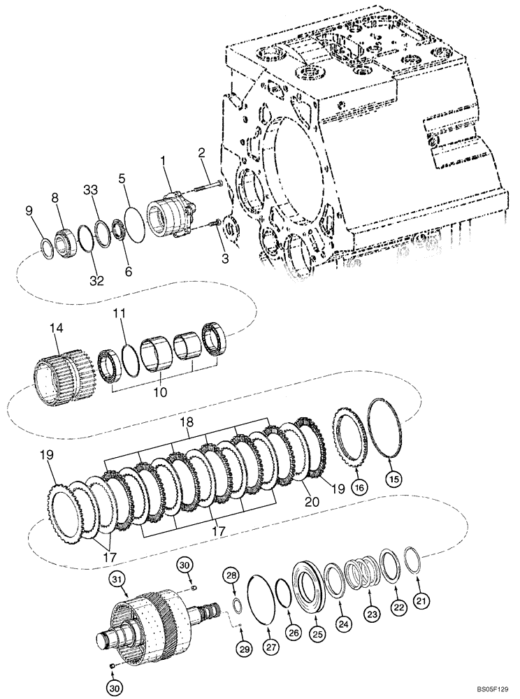 Схема запчастей Case 921C - (06-12) - TRANSMISSION - CLUTCH ASSY, FIRST (06) - POWER TRAIN