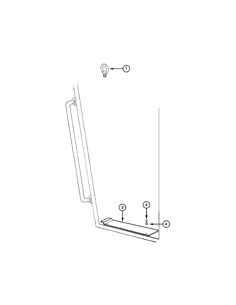 Схема запчастей Case 845 - (09-064[01]) - CAB - HAND RAIL AND HOOK (09) - CHASSIS